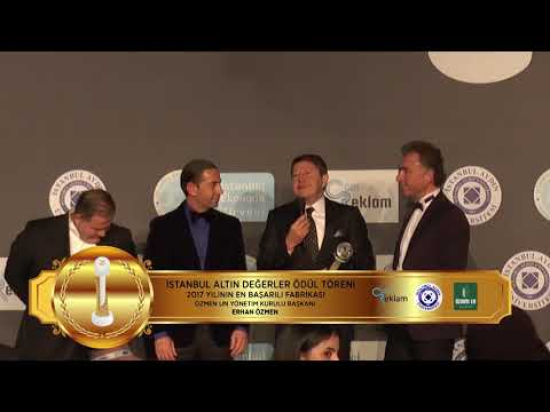 İSTANBUL ALTIN DEĞERLER ÖDÜL TÖRENİ 2017 YILININ EN BAŞARILI FABRİKASI ÖZMEN UN FABRİKASI
