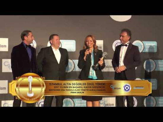 İSTANBUL ALTIN DEĞERLER ÖDÜL TÖRENİ 2017 YILININ EN BAŞARILI KADIN GİRİŞİMCİSİ ÖDÜLÜ PINAR AKALIN