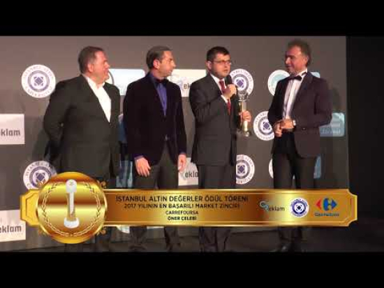 İSTANBUL ALTIN DEĞERLER ÖDÜL TÖRENİ 2017 YILININ EN BAŞARILI MARKET ZİNCİRİ CARREFOURSA