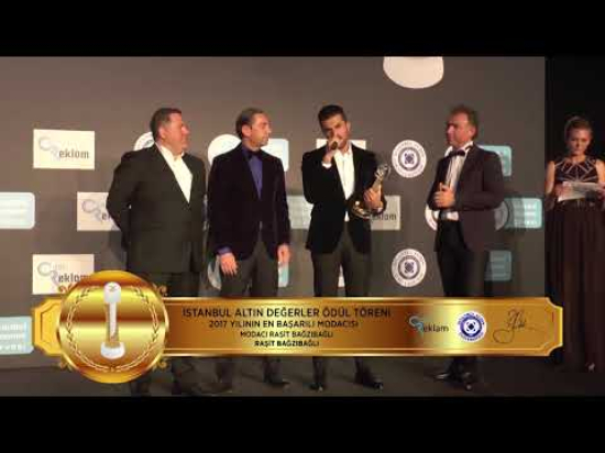 İSTANBUL ALTIN DEĞERLER ÖDÜL TÖRENİ 2017 YILININ EN BAŞARILI MODACISI RAŞİT BAĞZIBAĞLI